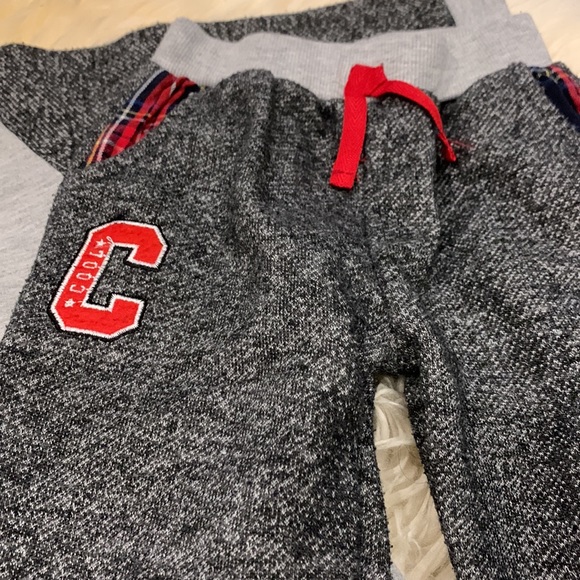 Nannette Kids Matching Set Sweatpants and Hoodie in 24M in Colour Gray/Red Plaid - Picture 3 of 10